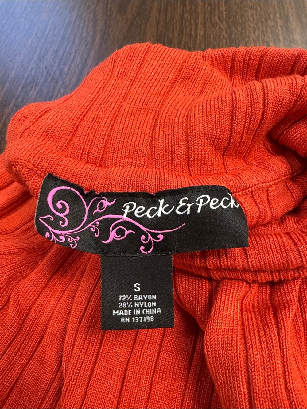 Women's Ribbed Cowl Neck Sweater - Vibrant Orange - Picture 2 of 3